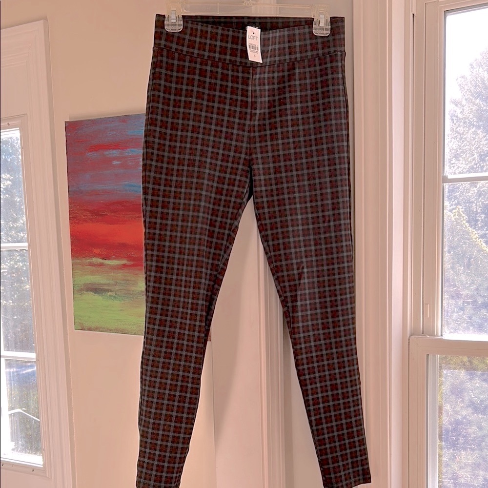 LOFT NWT stretch Plaid (checkered) Women's Pants